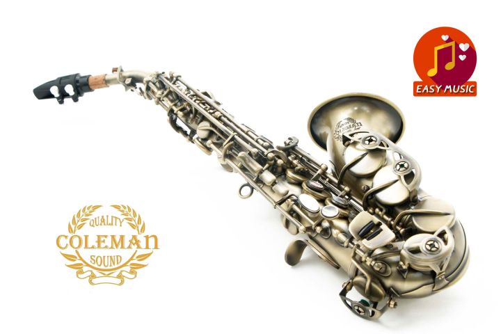 แซกโซโฟน-saxophone-curved-soprano-coleman-cl-336s-antique-plated