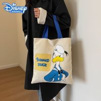 ▩ Disney Donald Fashion Simple Large Capacity Commuting Canvas Shoulder Bag Women Handbags Shopping Grocery Students Schoolbag