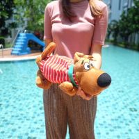 JIP กล่องทิชชู่ หุ้ม  Scooby Doo สคูบี้ดู ใส่เสื้อสีแดง 15นิ้ว ที่ใส่ทิชชู่  กล่องใส่ทิชชู่