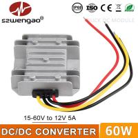 Szwengao DC 24V 36V 48V ถึง12V 3A 5A แบบสเต็ปดาวน์ตัวแปลงไฟฟ้า48V-12V 60W รถ DC-DC แหล่งจ่ายไฟ CE Rohs