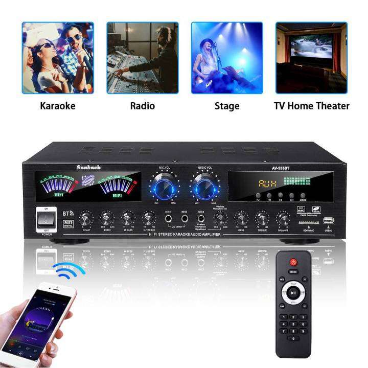 4000W Home Theater Amplifier 5 Channel Bluetooth Home Power Amplifier