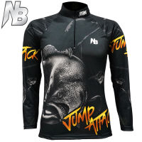 เสื้อตกปลา,ปั่นจักรยาน LK BLACK JUMP ATTACK (สินค้าพร้อมจัดส่ง) ป้องกันแสง UV เนื้อผ้าผิวสัมผัสนุ่มนิ่ม,ใส่แล้วรู้สึกเย็นสบาย,ระบายอากาศดี