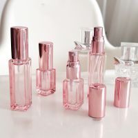 10pcs 4ml 9ml Glass Spray Bottles Rose Gold Spray Perfume Bottles Portable Refillable Mini Mist Sprayer Travel Bottles Travel Size Bottles Containers