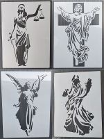 ♗▨ 1 Pcs 21x29 Cm Gods And Demons DIY Layering Stencils Wall Painting Scrapbook Coloring Embossing Album Decorative Card Template