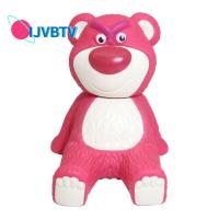 IJVBTV Lotso ตุ๊กตาขยับแขนขาได้หมีสตรอเบอร์รี่ที่จับโทรศัพท์มือถือหมีสตรอเบอร์รี่ตำแหน่งการนั่งของตกแต่งพีวีซีน่ารัก