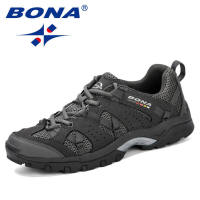 ผู้ชายเดินป่ารองเท้าลูกไม้ BONA Lace Up รองเท้ากีฬารองเท้าวิ่งกลางแจ้งเดินป่ารองเท้าผ้าใบ Non - Slip สวมใส่ Travel รองเท้าสบาย hot sell kgofg