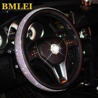 【YF】 Bling Rhinestones Crystal Car Steering Wheel Cover  PU Leather Steering-wheel covers Auto Accessories Case Styling