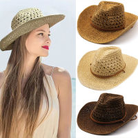 Hand Ladies Mens Party Made Beach Cap Cowboy Straw Hat