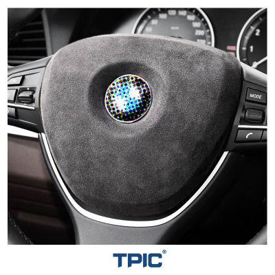 TPIC Alcantara สำหรับ BMW F07 F10 F11 F18 5GT F05 F01 5 7 Series พวงมาลัยถุงลมนิรภัยที่คลุมกรอบสมบูรณ์อุปกรณ์ตกแต่งรถยนต์สติกเกอร์