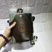 CCCP stainless steel wine bottle with 1.4 liter leather case Silver