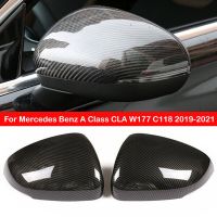 สำหรับ Mercedes Benz Class CLA W177 C118 2019-2021 LHD ABS อะไหล่รถยนต์ฝาครอบกระจกมองหลังปลอกหุ้มประตูด้านนอก