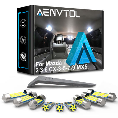 AENVTOL Canbus LED For Mazda 2 3 BK BL BM BN 6 GG GH GJ GL CX3 CX-3 CX5 CX-5 CX7 CX-7 CX9 CX-9 MX5 NA NB NC ND Interior Lamp Kit