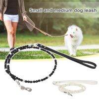 Pet Traction Leash Faux Pearls Decor Escape-proof Faux Leather Pet Dogs Cats Traction Rope for Medium Dogs