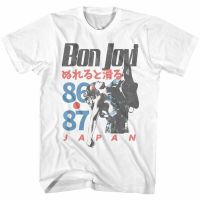 Hot sale Bon Jovi BAND graphic Mens 100% Cotton Round Neck Short Sleeve T-Shirt  Adult clothes