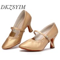 hot【DT】 DKZSYIM Latin Shoes Leather Ballroom Ladies Indoor Suede Soles Heels5