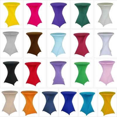 Height Stretch Round Tablecloth Cocktail Table Spandex Table Cloth Bar Hotel Party Wedding Table Cloth Decoration Multi-color