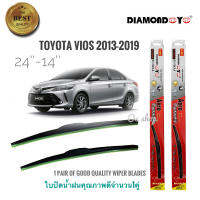 ใบปัดน้ำฝน ซิลิโคน ตรงรุ่น Toyota Vios 2017-2022 ไซส์ 24-14 ยี่ห้อ Diamond กล่องแดง* * **จบในร้านเดียว**จัดส่งไว