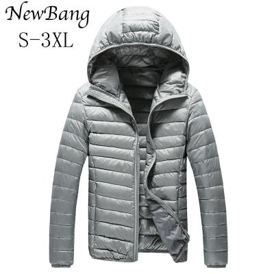 ZZOOI NewBang Brand Mens Down Jacket Ultra Light Down Jacket Men Warm Jackets Hooded Lightweight Coat Feather Puffer Parka Windproof
