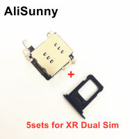 AliSunny 5sets For 11 XR Dual Sim Card Reader connector Flex Cable + Sim Card Tray Slot Holder Replacement Parts