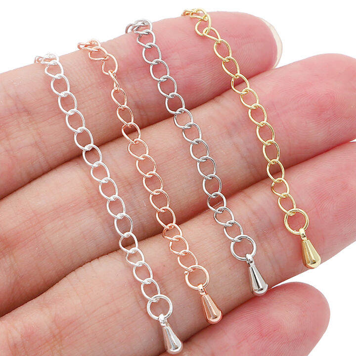 60mm Necklace Extension Chain 18K Gold Plated Copper Bracelet Extended