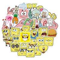 TM 40ชิ้น/เซ็ตการ์ตูนน่ารัก SpongeBob SquarePants และแบบพิมพ์ปลาดาว PVC กันน้ำสติ๊กเกอร์กราฟฟิตีสำหรับแล็ปท็อปถ้วยน้ำหมวกกันน็อกจักรยานรถจักรยานยนต์กีต้าร์สเก็ตบอร์ดตกแต่ง