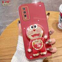 เคสโทรศัพท์ขาตั้งโดราเอมอน3D น่ารักมีสไตล์สำหรับ VIVO Y20 Y20S Y20i Y20SG Y12S Y12A V2026 V2027 V2029 V2032 V2038 V2102การออกแบบแฟชั่นที่เคสนิ่มเคลือบอิเล็คโทรเพลทฝาครอบหลังซิลิโคน