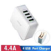 หัวชาร์จ หัวชาร์จเร็ว ที่เก็บสายชาร์จ 5V 4.4A 4-Ports Universal USB Power Travel Wall Charger Adapter For Mobile phon