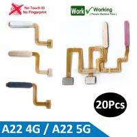 20 ชิ้น / ล็อต เมนูปุ่มโฮมเปิด Return Key Flex Cable NO Touch ID เซ็นเซอร์จดจําลายนิ้วมือสําหรับ Samsung Galaxy A22 4G 5G