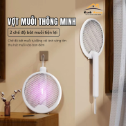 Vợt muỗi gấp gọn 2 in 1 cầm tay treo tường kiêm đèn bắt muỗi 3000V có thể