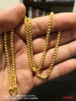 1020025 ทองปลอม [1 บาท][20 นิ้ว] เหมือนจริงเปะ ทองไมครอน ทองชุบ เศษทอง ทองปลอม หุ้มทอง ทองหุ้ม สร้อยทองโคลนนิ่งทอง สร้อยคอทอง