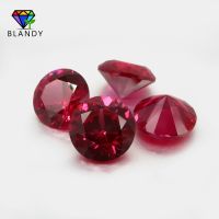 3.0 12mm AAAAA Quality Loose 5 Red Stones Round Brilliant Cut Corundum Stone Synthetic Gems For Jewelry