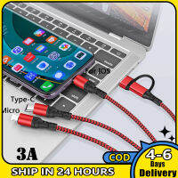 Usb หลายตัวไนลอนถัก3 In 1สายเคเบิลอะแดปเตอร์ชาร์จเร็วสุดๆสำหรับ Type-C Iphone Android