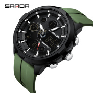 SANDA Top Brand Luxury Fashion Casual Men Sport Watch Waterproof Men Dual