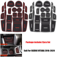 Car Accessories Interior Door Slot Pad Cup Gate Groove Mat Anti-Slip Coaster for SUZUKI VITARA 2016-2020