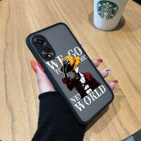 GGK เคสป้องกันกล้องสำหรับ OPPO A78 4G,เคสลายการ์ตูนอนิเมะเรื่อง Luffy มีน้ำค้างแข็งโปร่งใสแข็งเคสใส่โทรศัพท์คลุมทั้งหมด