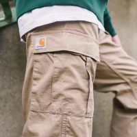 ?Japanese and Korean series Kahart แบรนด์แฟชั่น CARHARTT WIP กางเกงลำลองกระเป๋าใหญ่หลวมกางเกงขายาว Drawstring คาน