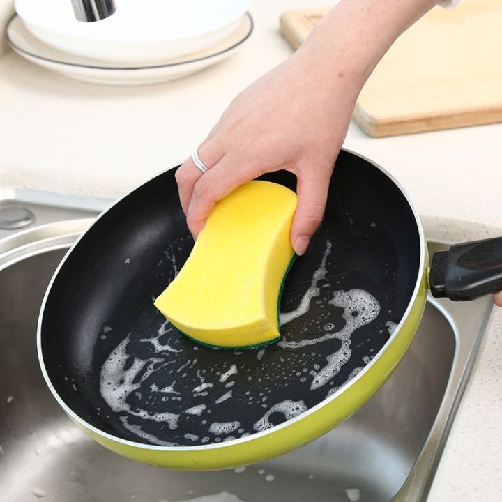 double-sided-decontamination-cleaning-sponge-scouring-pad-kitchen-dishwashing-brush-pot
