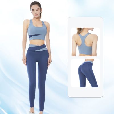 Two Piece Yoga Set Women Workout Sportswear Suit For Fitness Gym Clothing Leggings With Bra Sleeveless Crop Top Women Tracksuit
