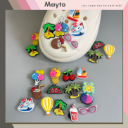 Jibbitz, Sticker, Charm 3D chủ đề Summer DIY nhựa dẻo gắn Dép Crocs, Cross