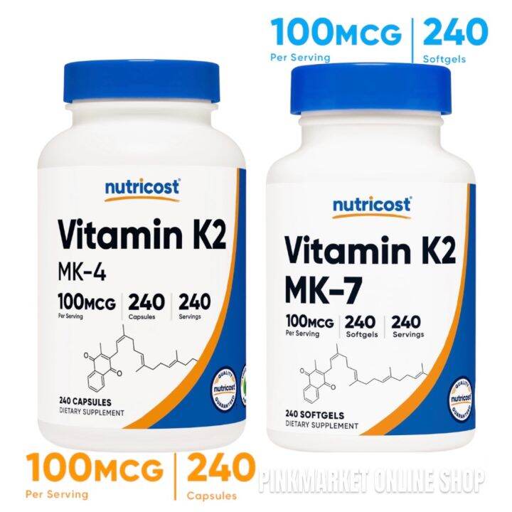 Nutricost, Vitamin K2 MK-7, 100 mcg (Menaquinone-7), OR, Vitamin K-2 MK ...