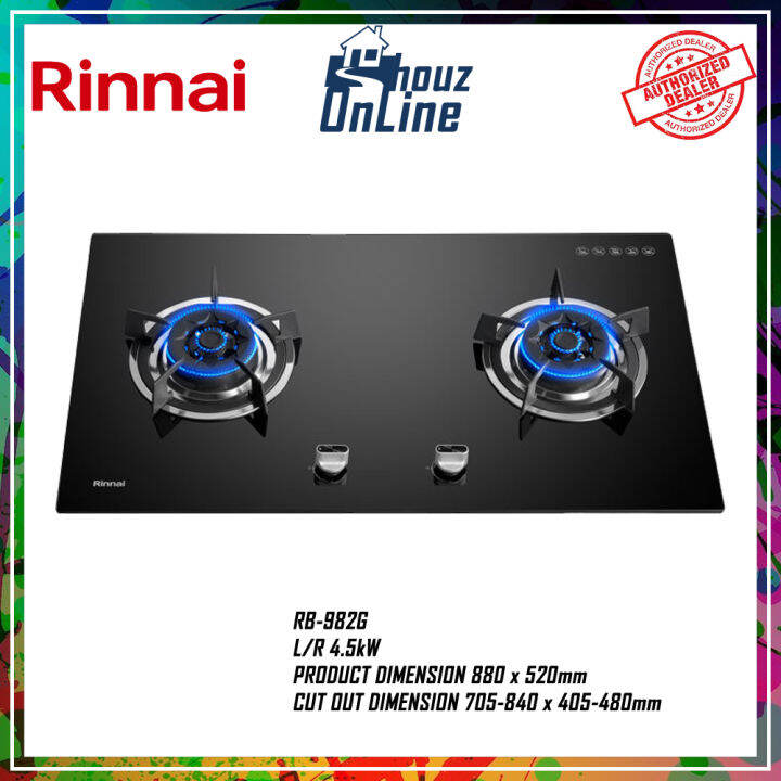 RINNAI GAS HOB RB982G / RB982G / TWO BURNER GAS HOB / GAS STOVE