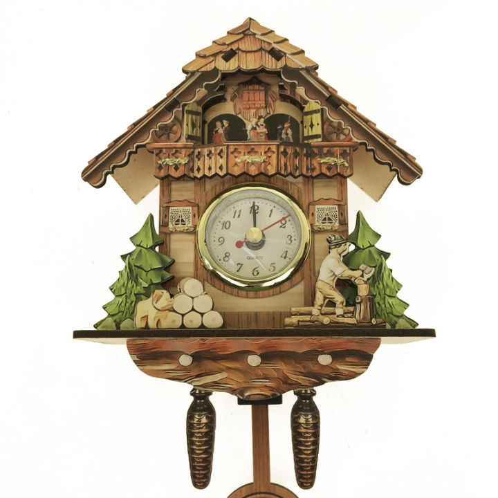 นาฬิกาแขวน-นกนกกาเหว่า-เสียงนกกาเหว่า-นาฬิกาปลุก-นาฬิกานอร์ดิก-นาฬิกาห้องนั่งเล่นไม้-clockpengluomaoyi
