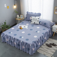 Quilted Bedspread on The Bed Cartoons Style Bed Skirt Sheet Lace Comfortable Mattress Protector Cover King Size Home Textiles