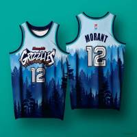 เสื้อกีฬาบาสเก็ตบอล แขนกุด ลายทีม Memphis Morant HQ1 NBA Jersey พลัสไซซ์ สําหรับผู้ชาย และผู้หญิง QH1