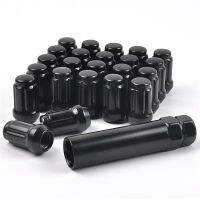 MIKKUPPA 23pcs 12-20 Lug Nuts for Jeep WranglerLibertyGrand Cherokee Aftermarket Wheel Black or Chrome Closed End Lug Nuts