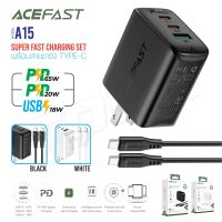 ACEFAST รุ่น A15 หัวชาร์จ แถมสาย ปลั๊กชาร์จ อะแดปเตอร์ ชาร์จเร็ว PD65W 1ช่องยูเอสบี 2ช่องไทป์ซี Fast Charge Wall Charger  nexttwo