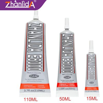 Zhanlida E6000 Clear Contact Adhesive With Precision Applicator Tip - 110ml 50ml 25ml 15ml Glue Adhesives Tape