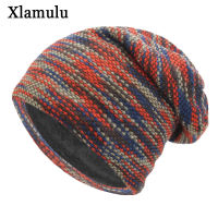 Knitted Hat Winter Hat For Women Men Skullies Beanies Striped Beanie Gorros Bonnet Warm Baggy Soft Thick Brimless Mens Hat