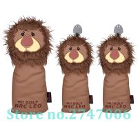 3pcs Brown Lion Design Golf Club Driver Fairway Wood Head Covers 1 3 5 Wood Covers