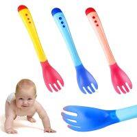 Baby Infant Newborn Boy Girl Tableware Utensils Silicone Soft Head Feeding Fork Warm Soup Fork Safe And Non-toxic Dropshipping Bowl Fork Spoon Sets